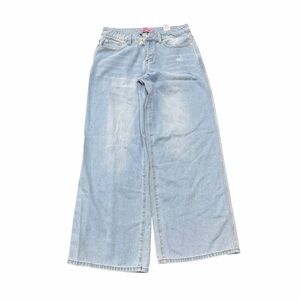 Edikted Light Wash Wide Leg Jeans 32x31 Y2K Baggy Denim